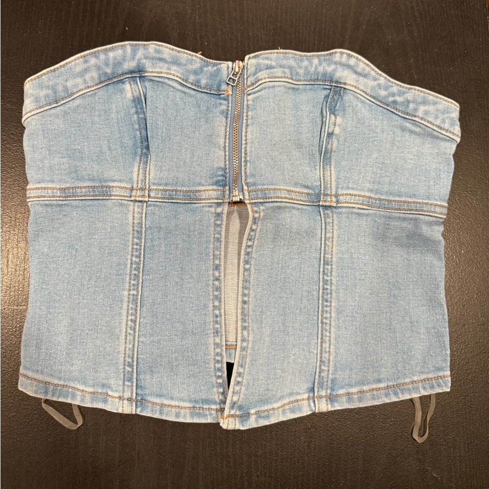American Eagle Blue Denim Women's Crop Top